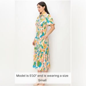 Melloday puff sleeve satin shirt dress